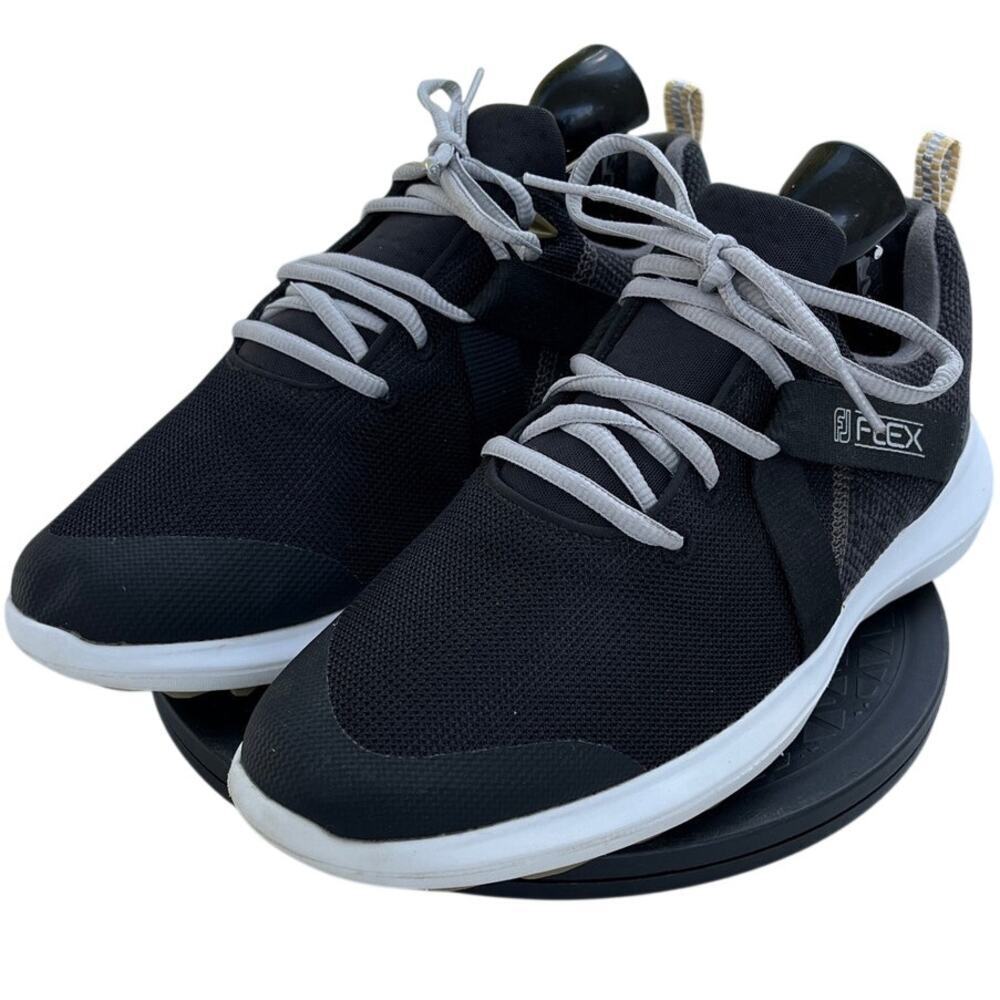 Mens FootJoy Flex Spikeless 56103 Mesh Performance Sports Golf Shoes SZ 8M Black
